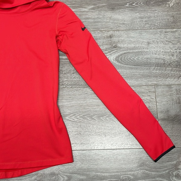Nike Pro Dri Fit Long Sleeve Turtleneck Top Red S - Picture 5 of 16